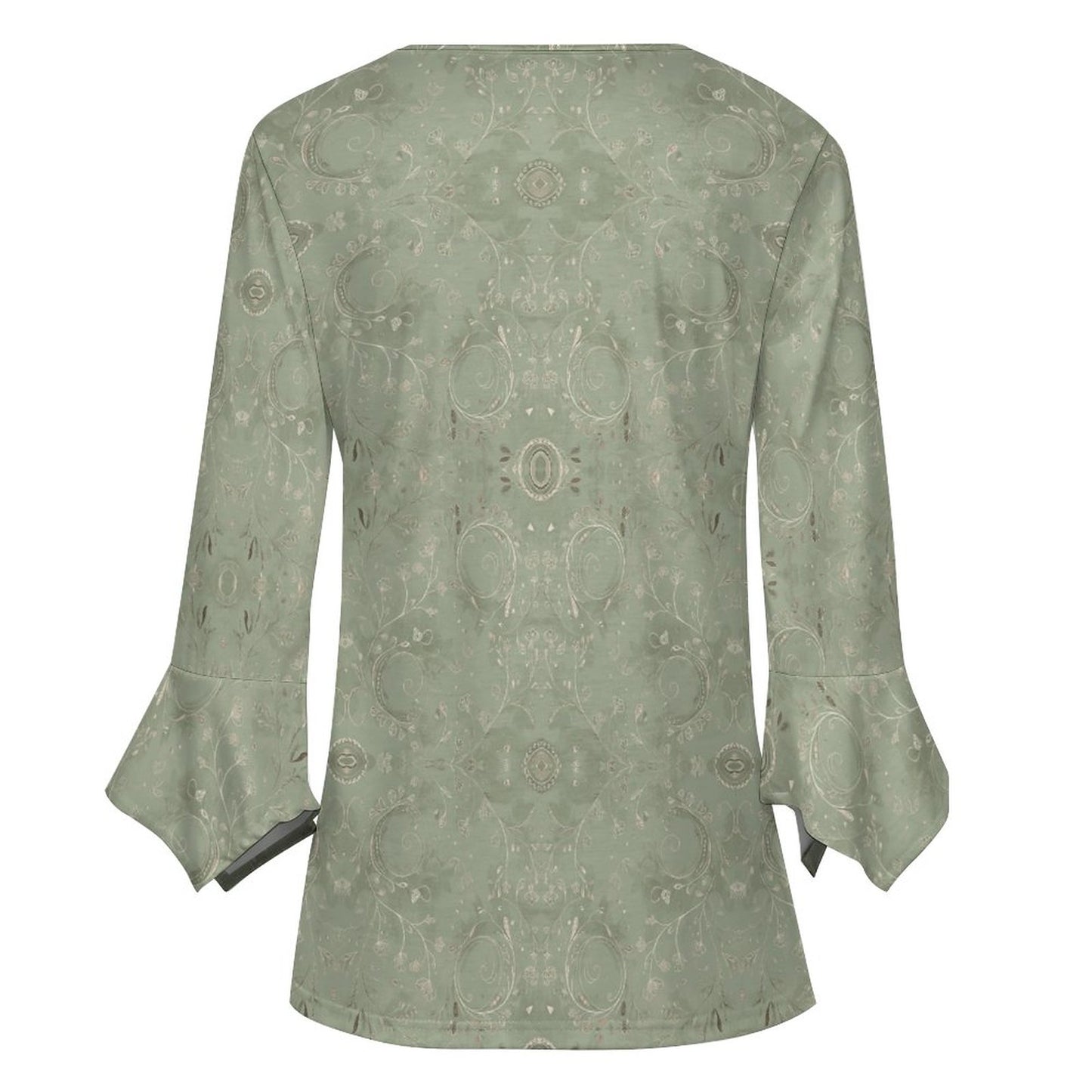 V-neck Women Top with Quarter Sleeve