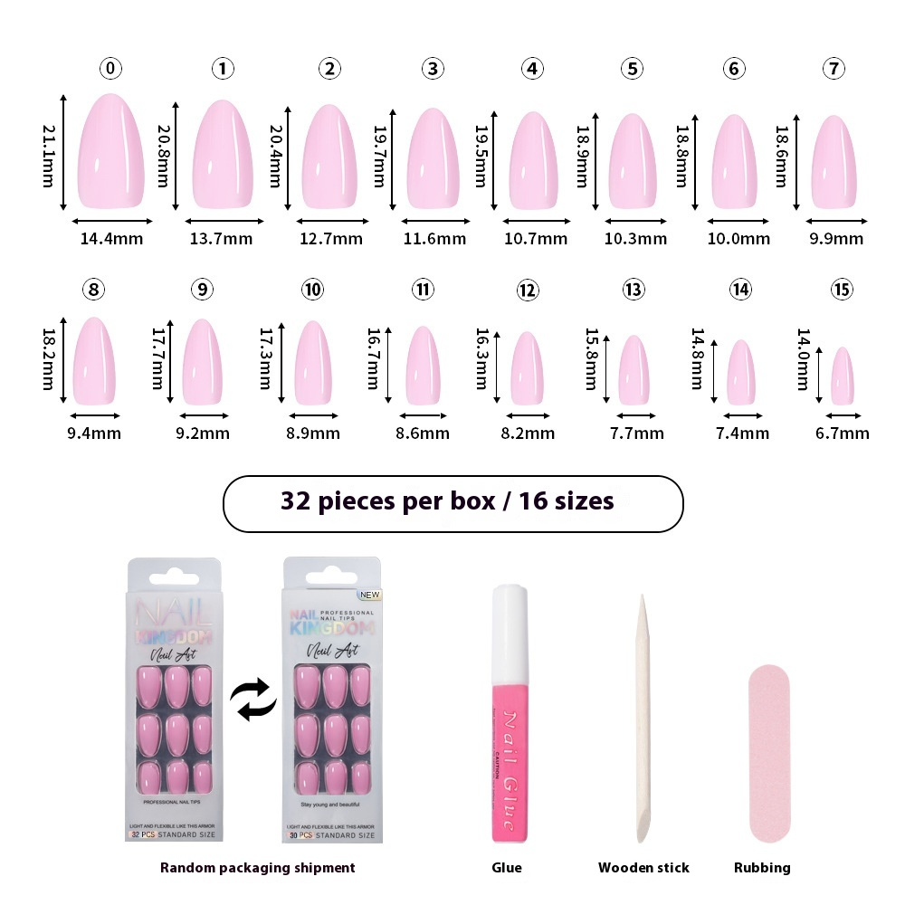 Press on nails Advanced Aurora Fine Flash Almond Short Nail Film Removable Fake Nail Prefabricated Solid Color – Image 4