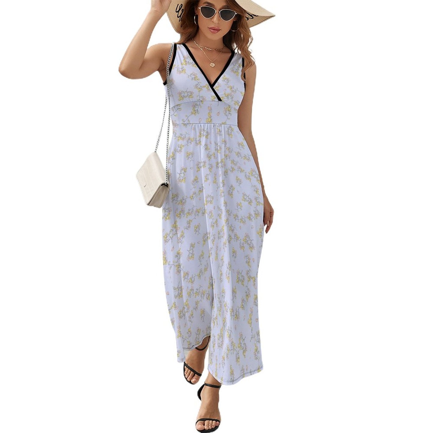 V Neck Sleeveless Dress