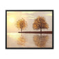Framed Matte Canvas Wall Art — Golden Autumn Trees Reflection