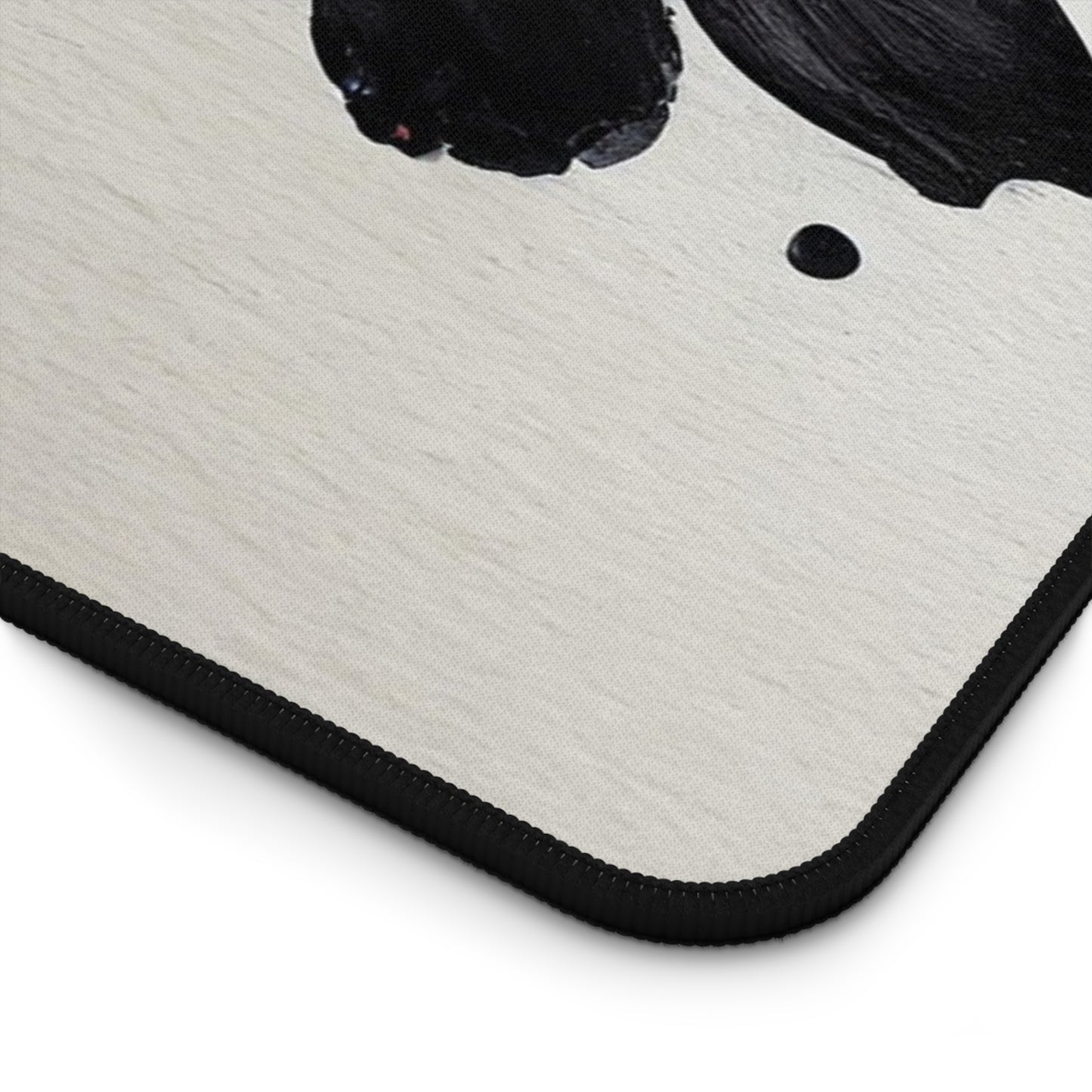 Black Ink Floral Desk Mat — Minimalist Monochrome Mousepad for Office & Home