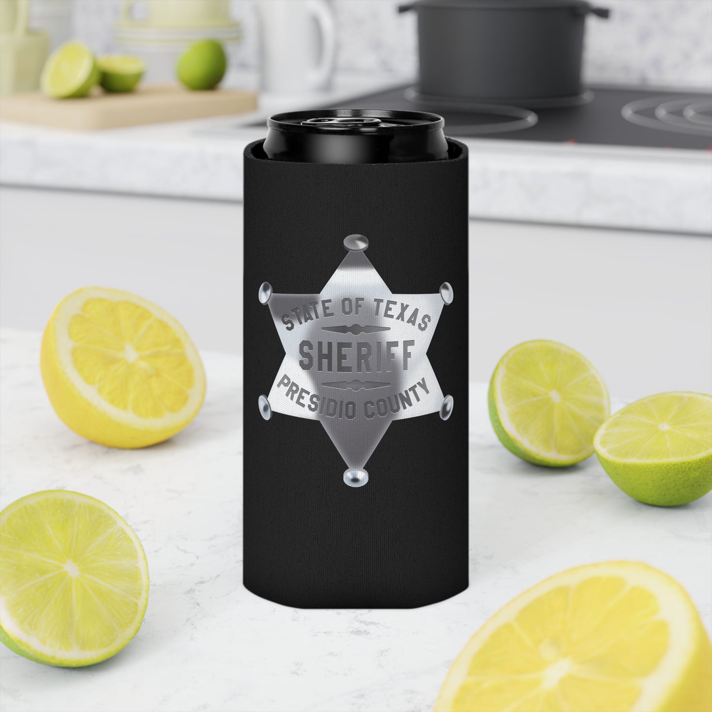 Sheriff Badge Can Cooler, Texas Sheriff Cooler, BBQ Coolers, Party Drink Holder, Outdoor Event Gifts, Custom Koozie