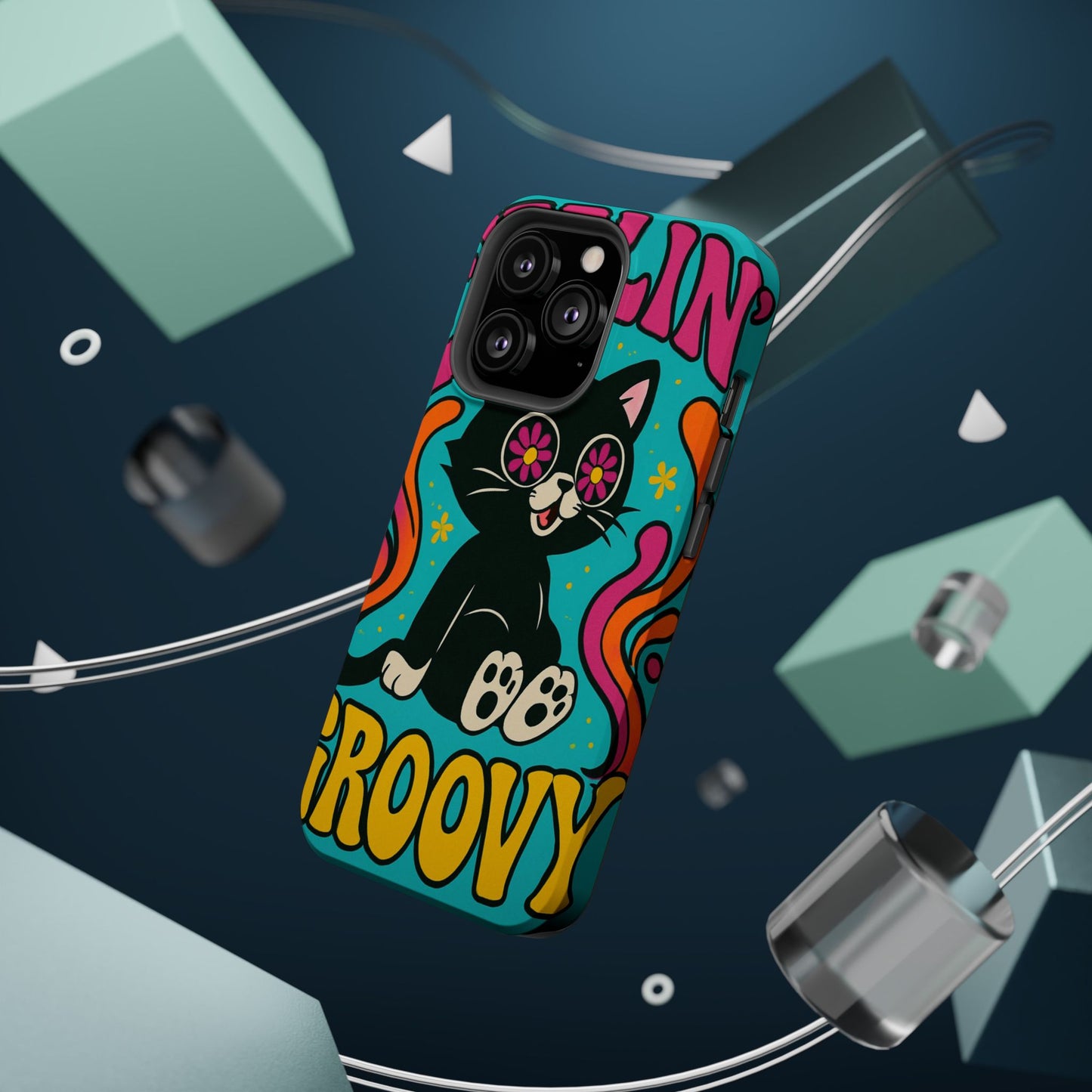 Groovy Cat Magnetic Impact-Resistant Phone Case