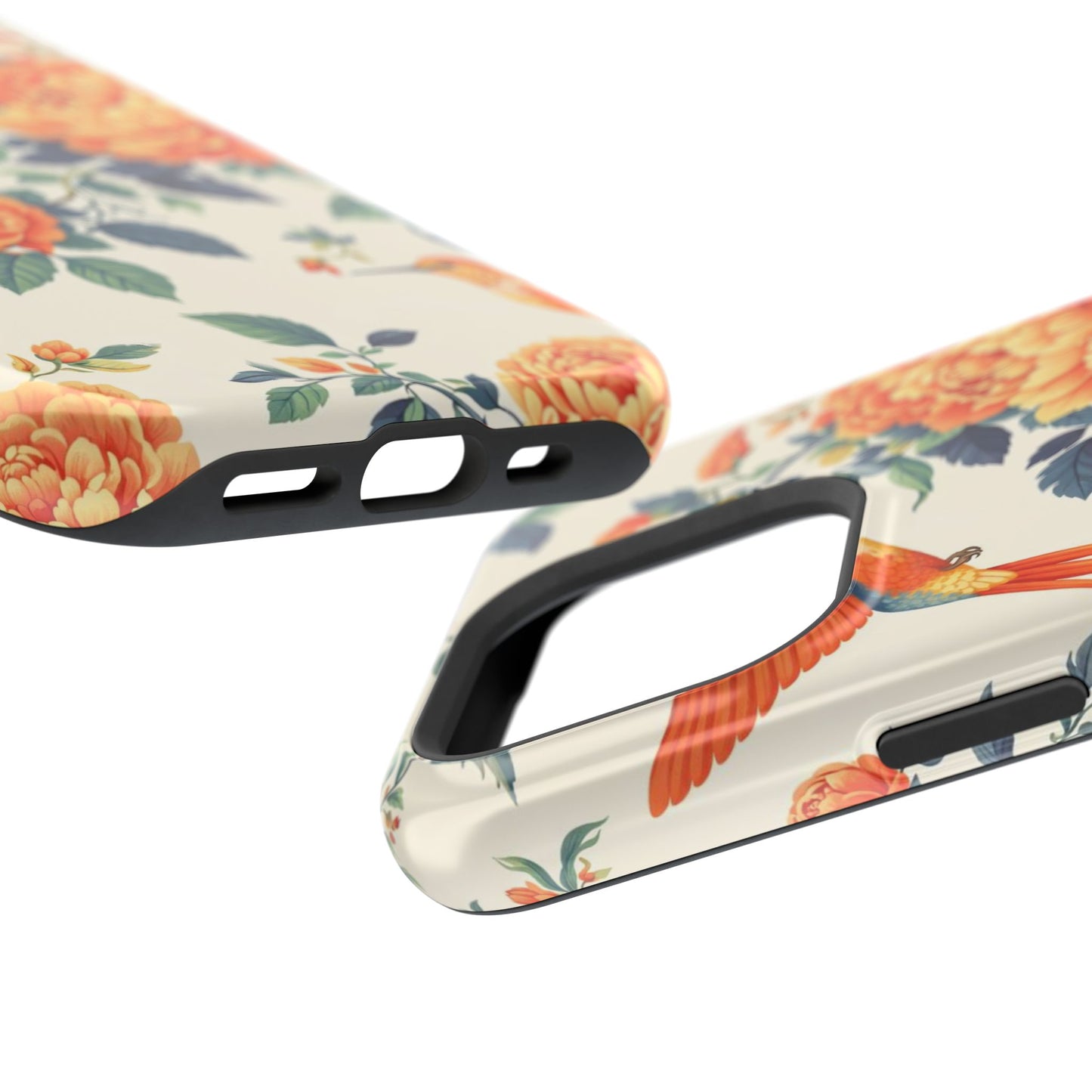 Floral Hummingbird Magnetic Phone Case — Impact-Resistant Protective Cover