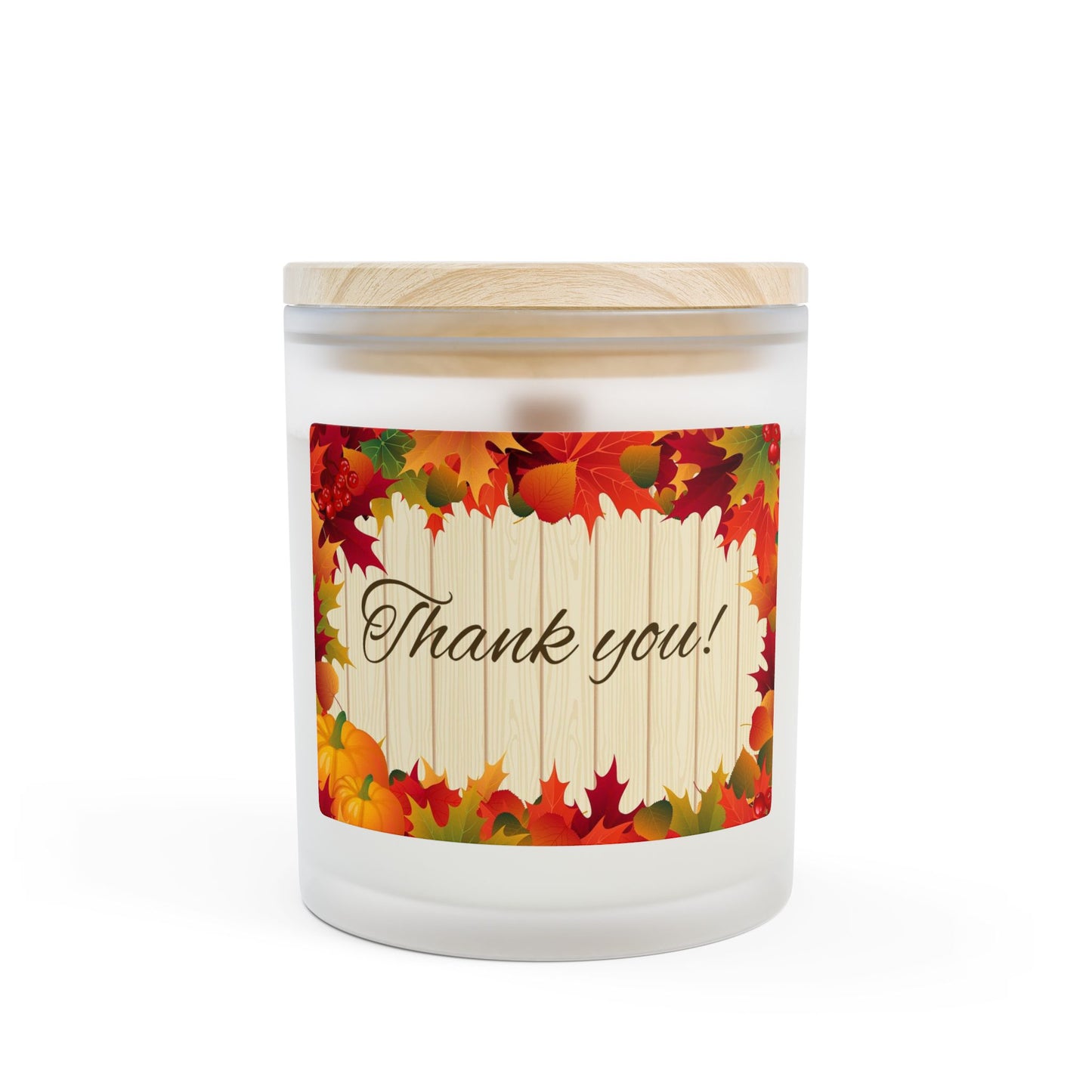 Thank You Autumn Candle — 11oz Frosted Glass Fall Scented Gift