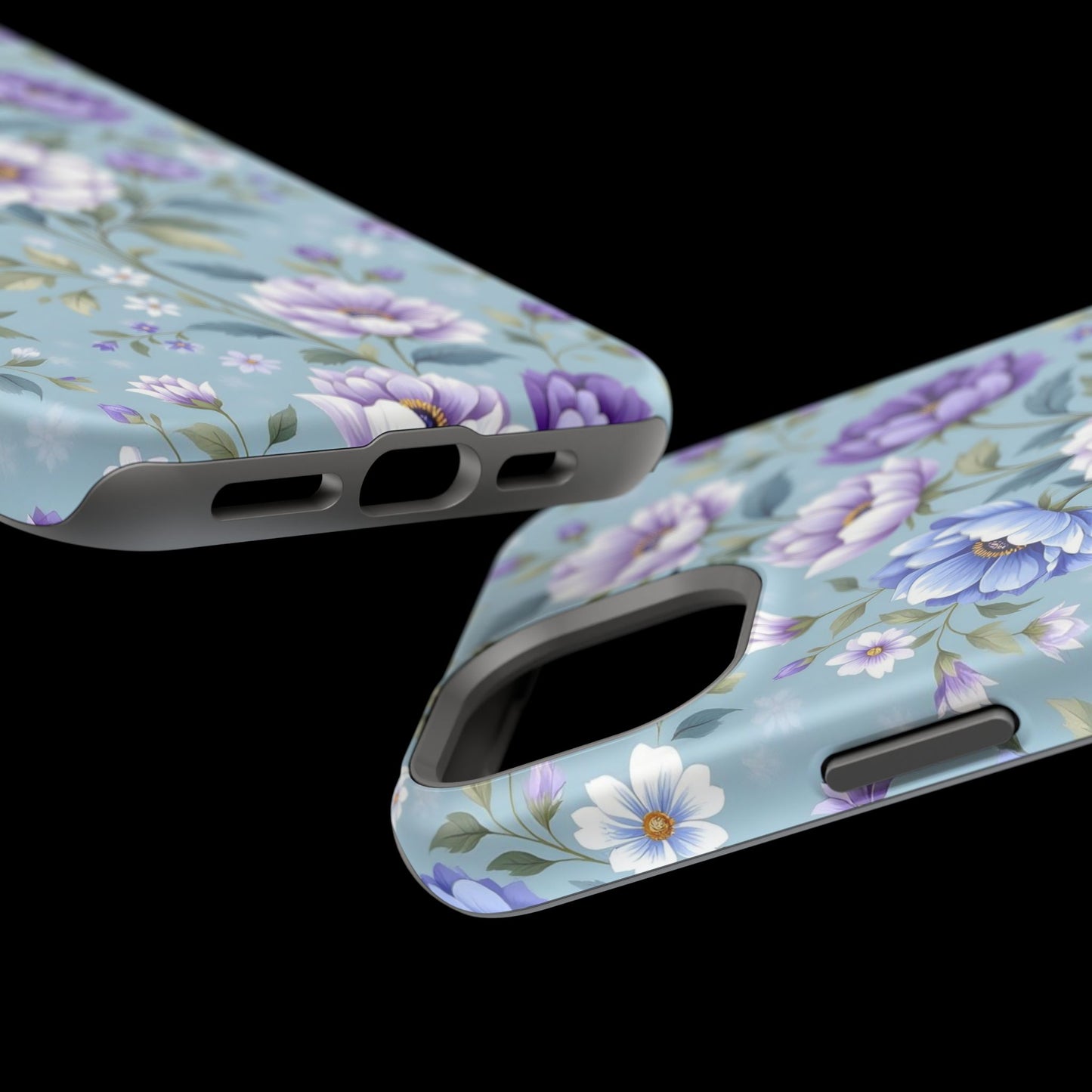 Floral Purple Peony Phone Case — Magnetic Impact‑Resistant Protective Cover