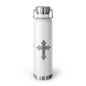 Stylish Copper Insulated Water Bottle - 22oz, Cross Design, Travel Flask, Gift for Him/Her, Unique Outdoor Hydration
