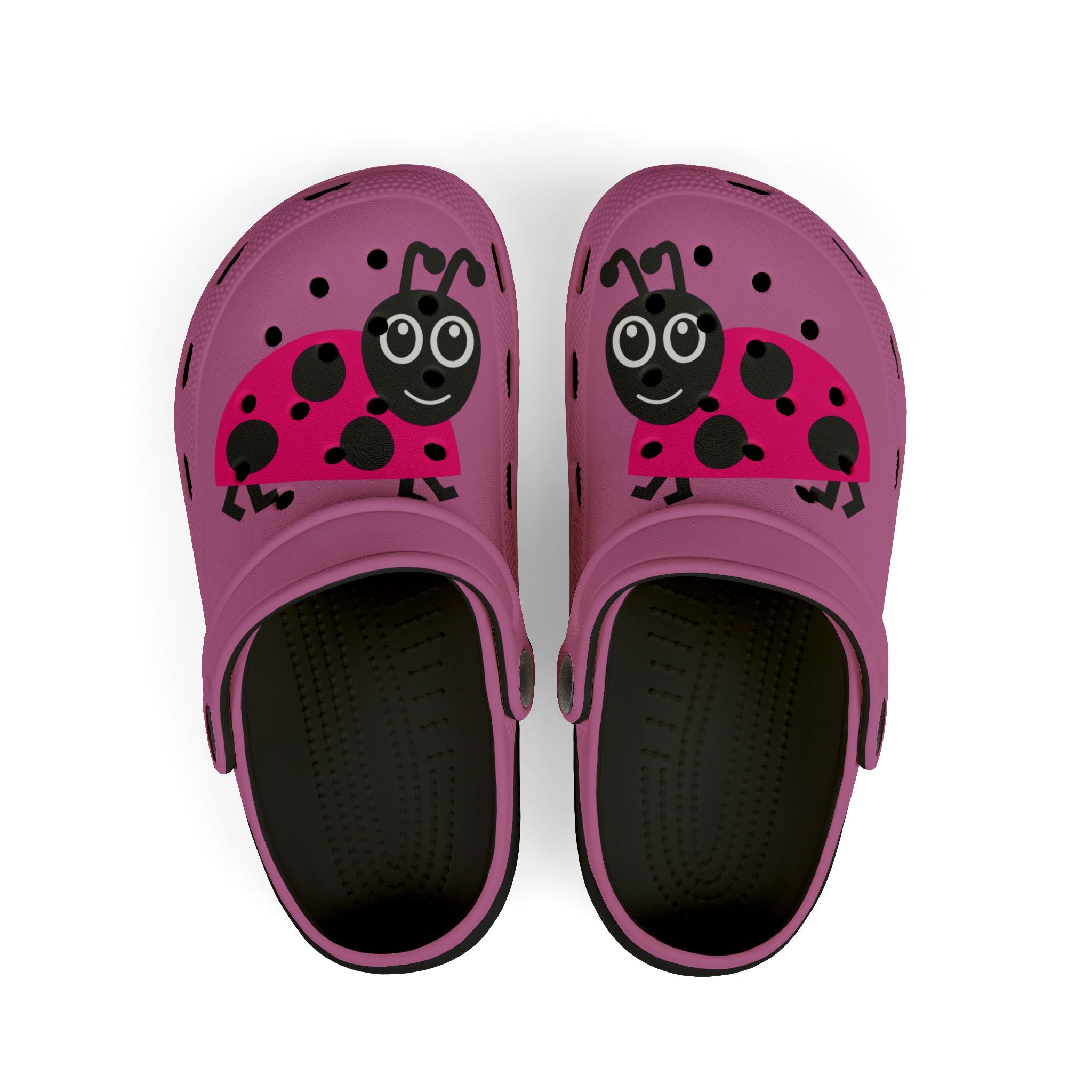 Kids' Pink Ladybug EVA Foam Clogs — Lightweight Slip-On Sandals for Toddlers & Little Girls