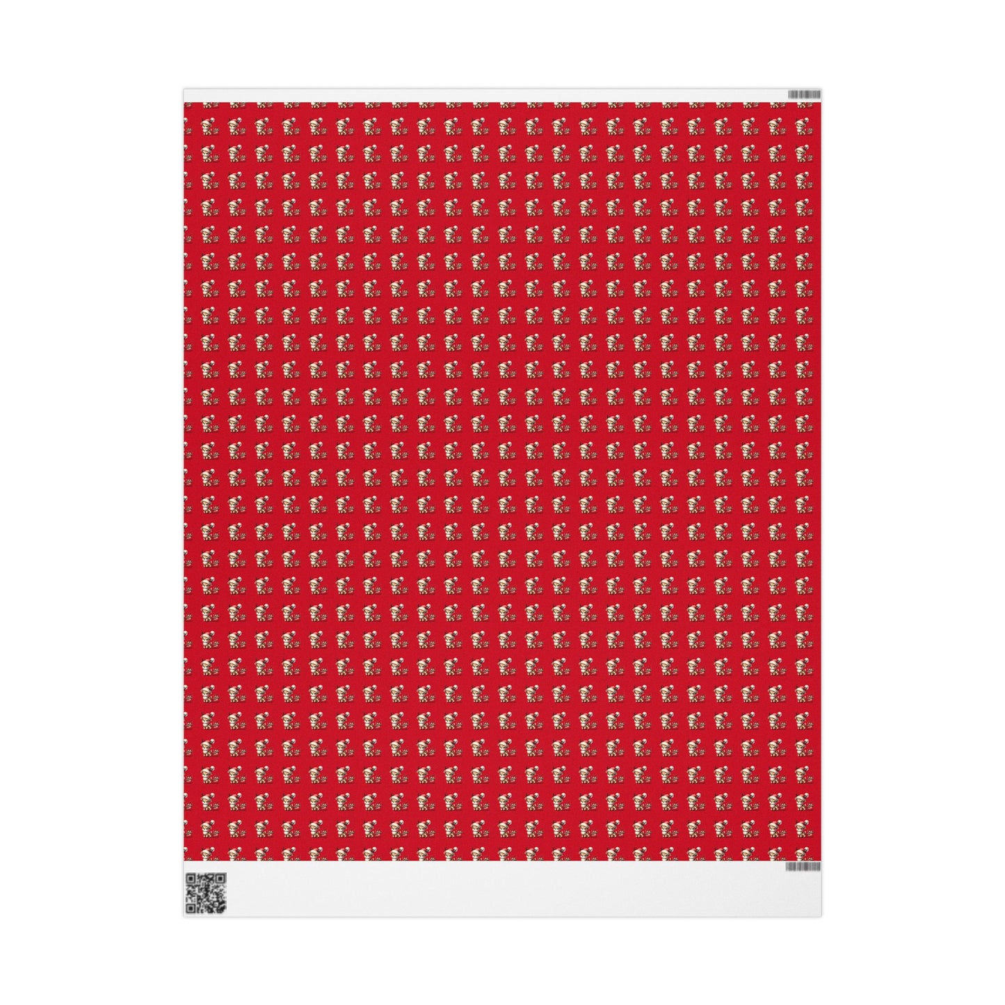 Christmas Dog Pattern Wrapping Paper – Red Holiday Gift Wrap with Cute Puppies