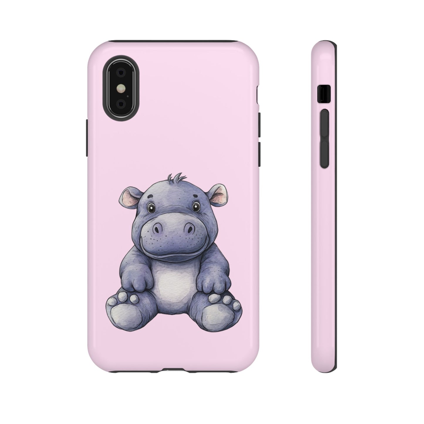 Cute Hippo Phone Case - Tough Cases, Animal Phone Cover, Kawaii Accessories, Gifts for Kids, Unique Tech Gear