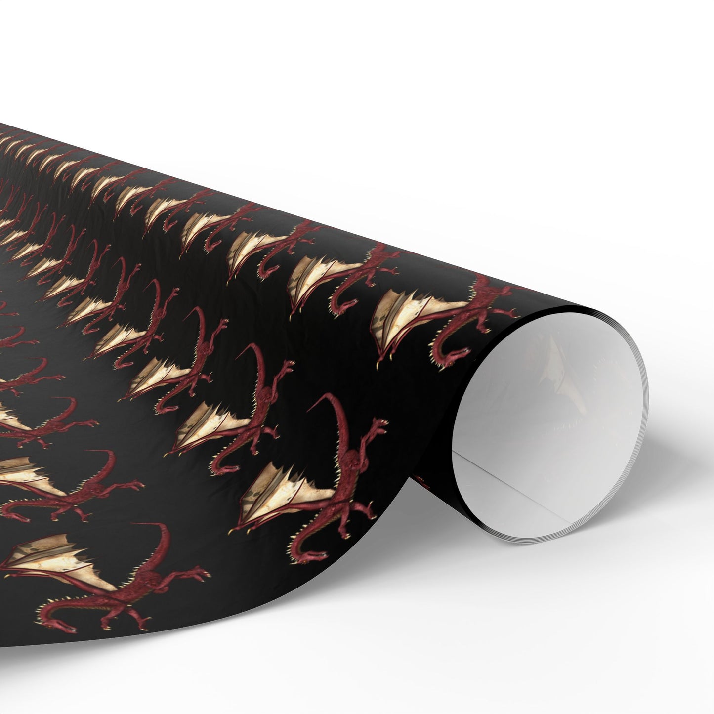 Dragon Pattern Wrapping Paper Roll — Dark Fantasy Gift Wrap
