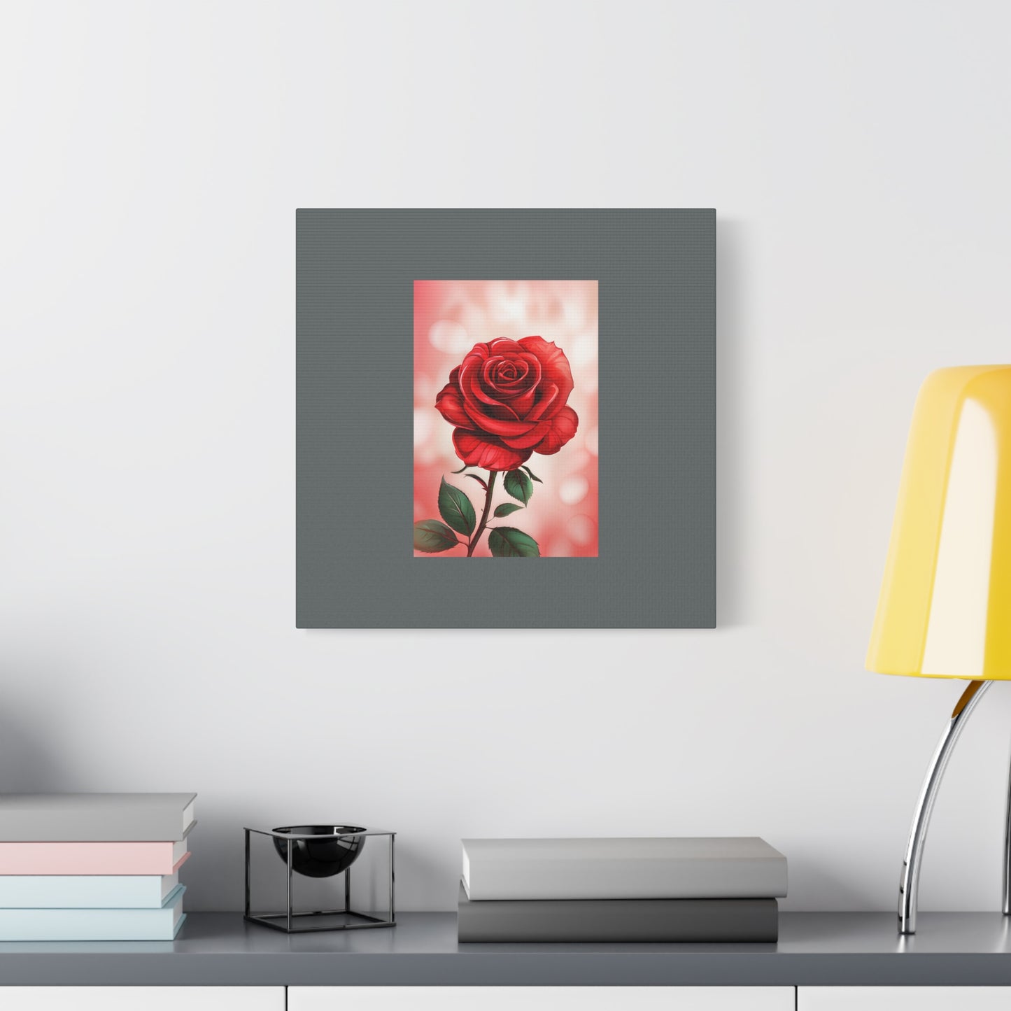Red Rose Vertical Matte Canvas Print — Romantic Floral Wall Art