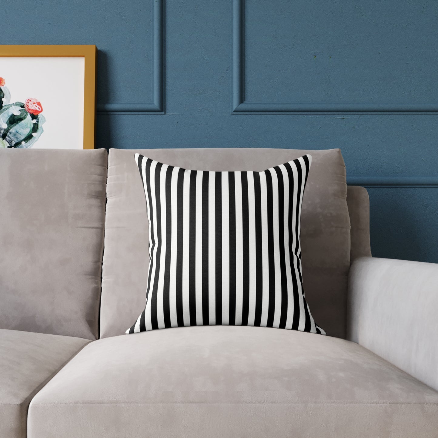Black & White Vertical Stripe Throw Pillow — Modern Decorative Cushion