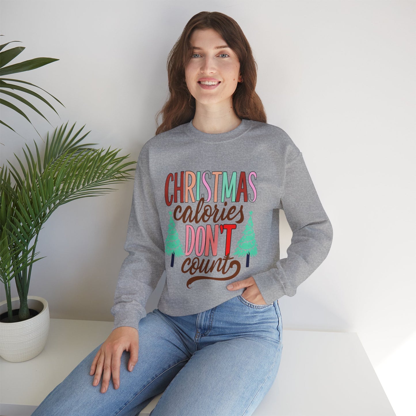 Christmas Calories Don't Count Sweatshirt — Funny Holiday Crewneck