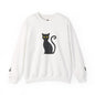 Black Cat Crewneck Sweatshirt — Cute Witchy Halloween Cat Pullover