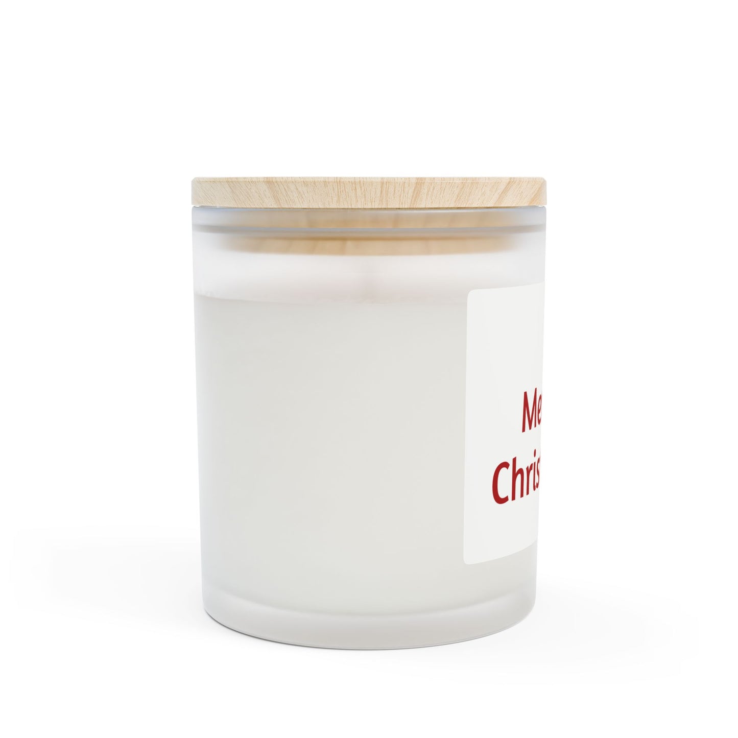 Merry Christmas Frosted Glass Candle, Holiday Gift, Winter Decor, Home Fragrance, Cozy Atmosphere, Christmas Decoration
