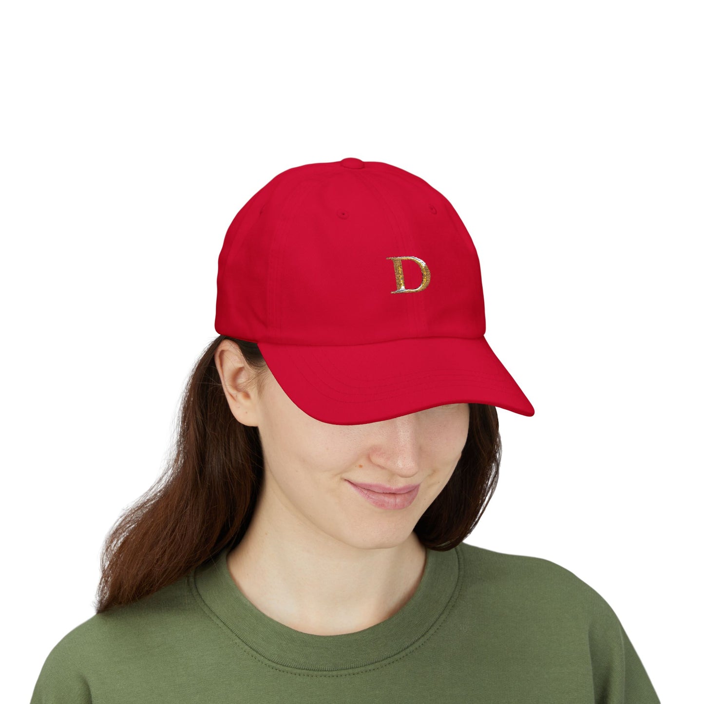 Classic Gold Initial Dad Cap - Letter D
