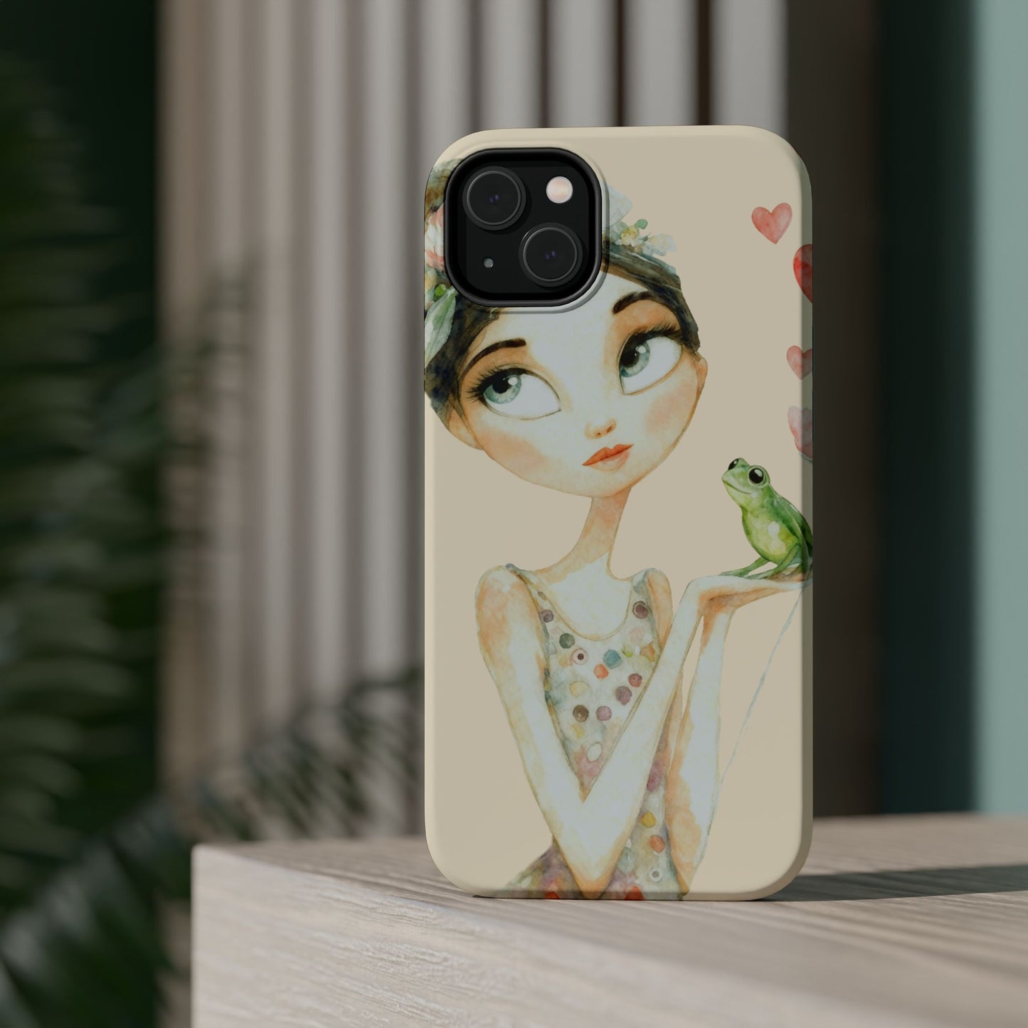 Whimsical Girl with Frog Magnetic Impact Phone Case