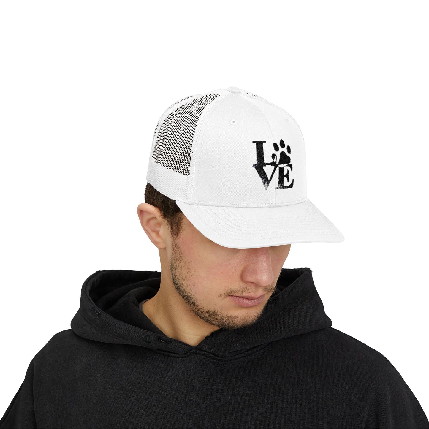 Love Paw Print Trucker Cap for Animal Lovers