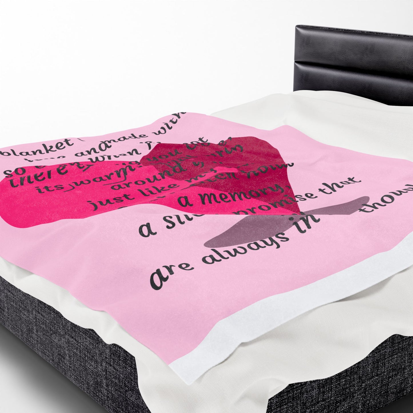 Memorial Heart Velveteen Plush Blanket — "This blanket is made with love and care" Comfort Throw