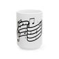 Music Notes Ceramic Mug — Musical Staff Coffee Cup for Musicians & Music Lovers (11oz/15oz)