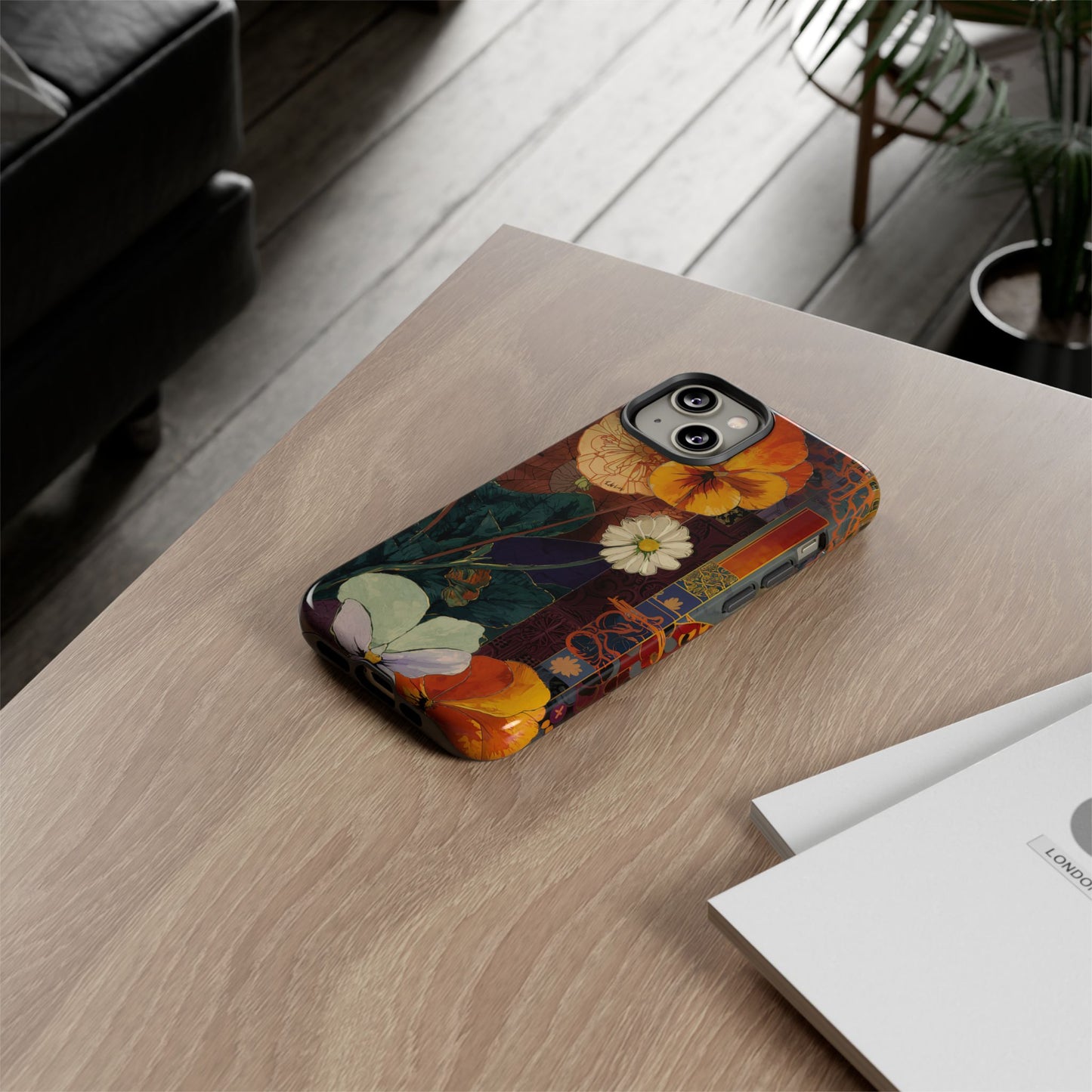 Floral Pansy Tough Phone Case — Vintage Botanical Protection