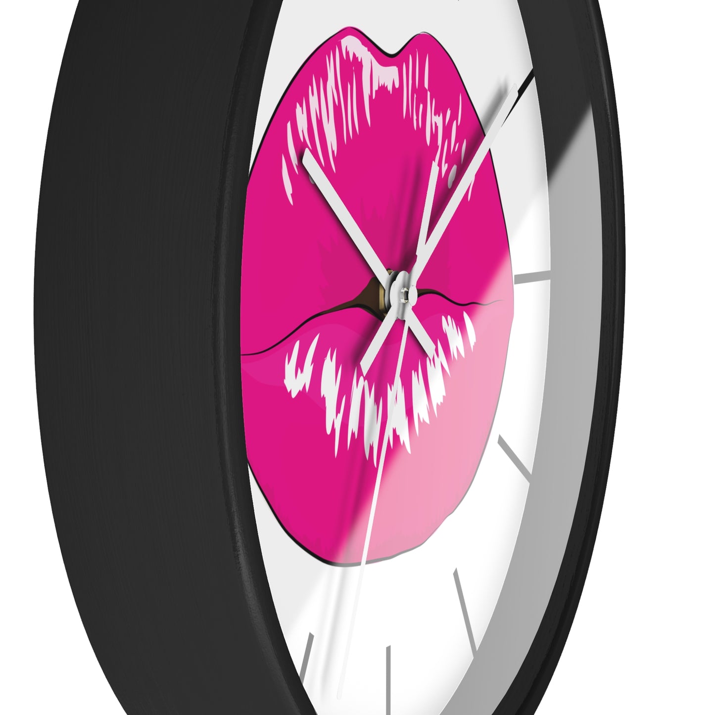 Pink Kiss Lips Wall Clock | Pop Art Lip Print Clock