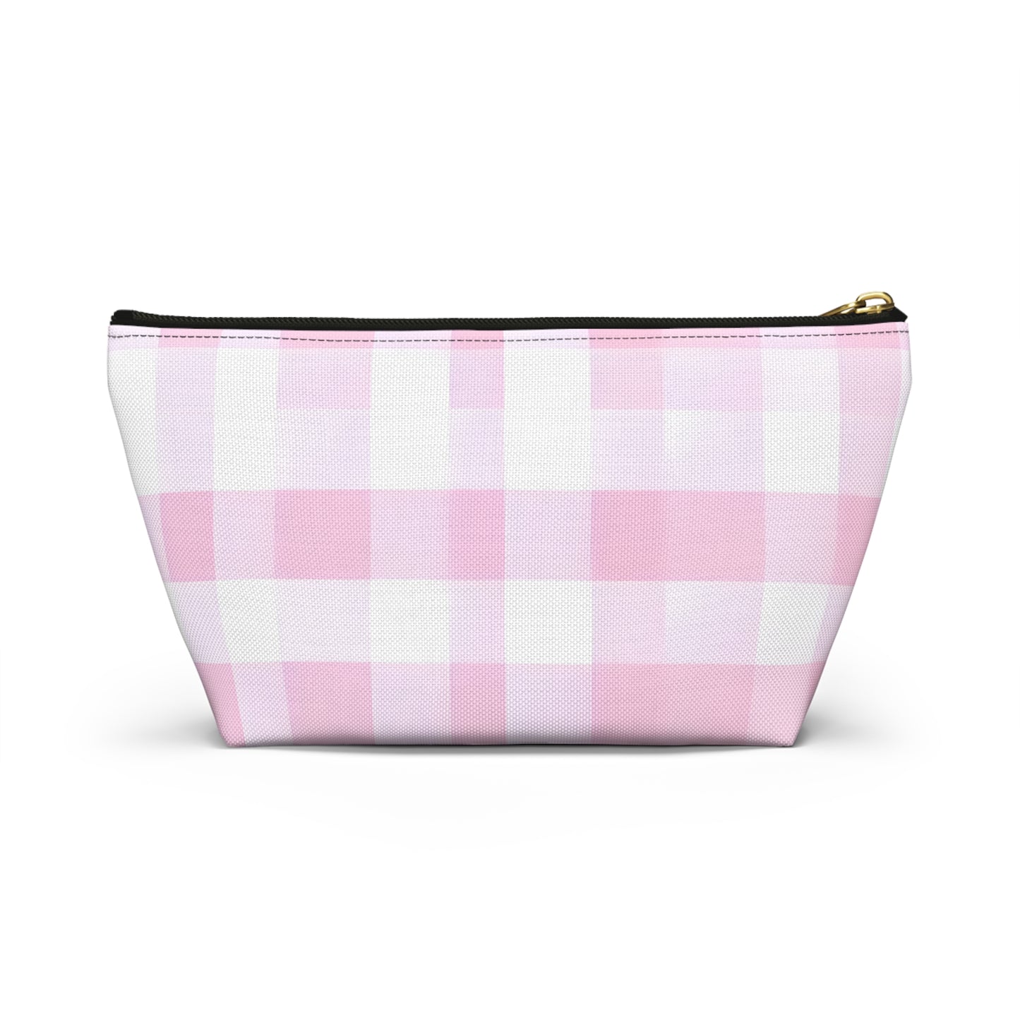 Pink Gingham Accessory Pouch — T‑Bottom Makeup & Toiletry Bag