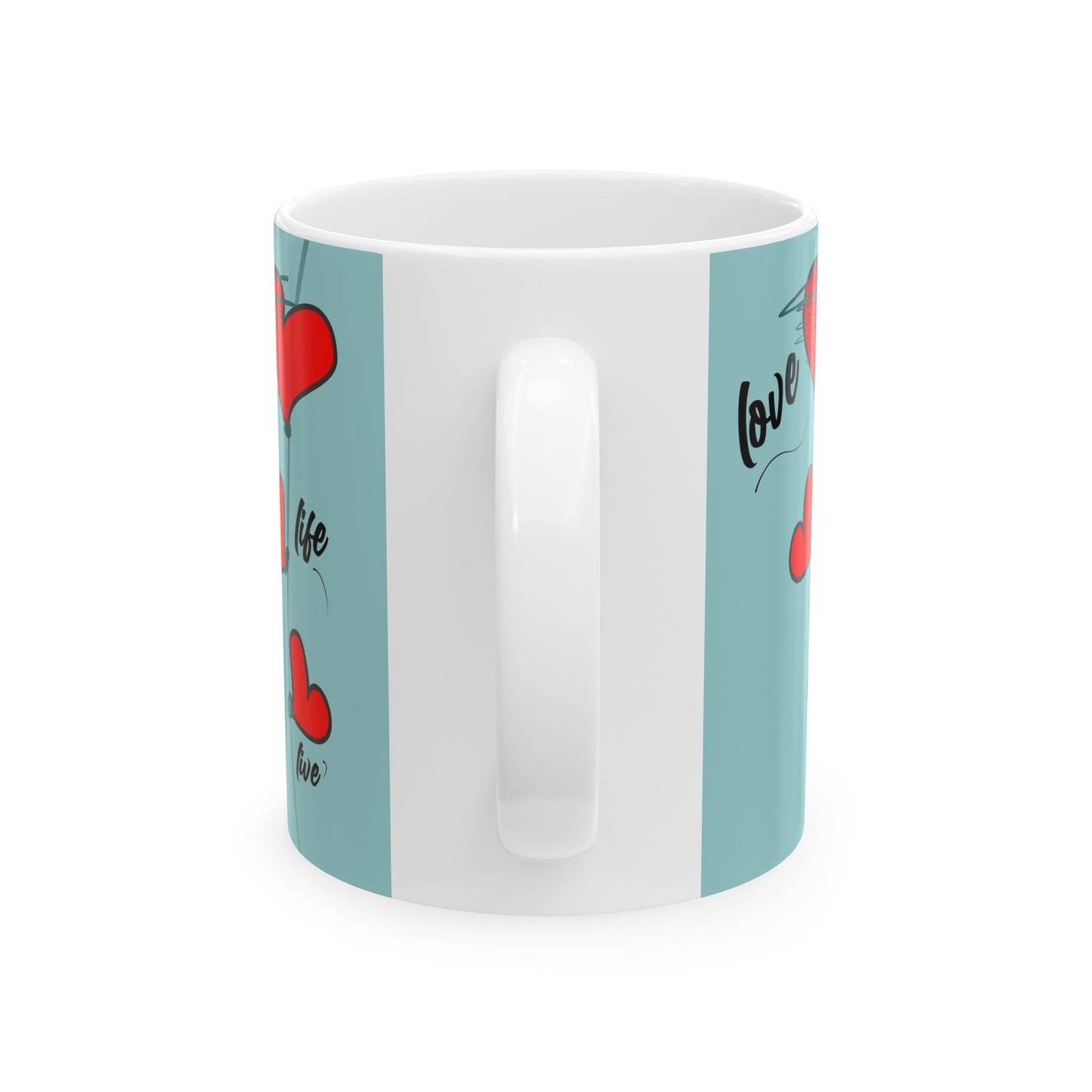 Love Every Moment Ceramic Mug (11oz, 15oz) – Heart Illustration Gift Mug