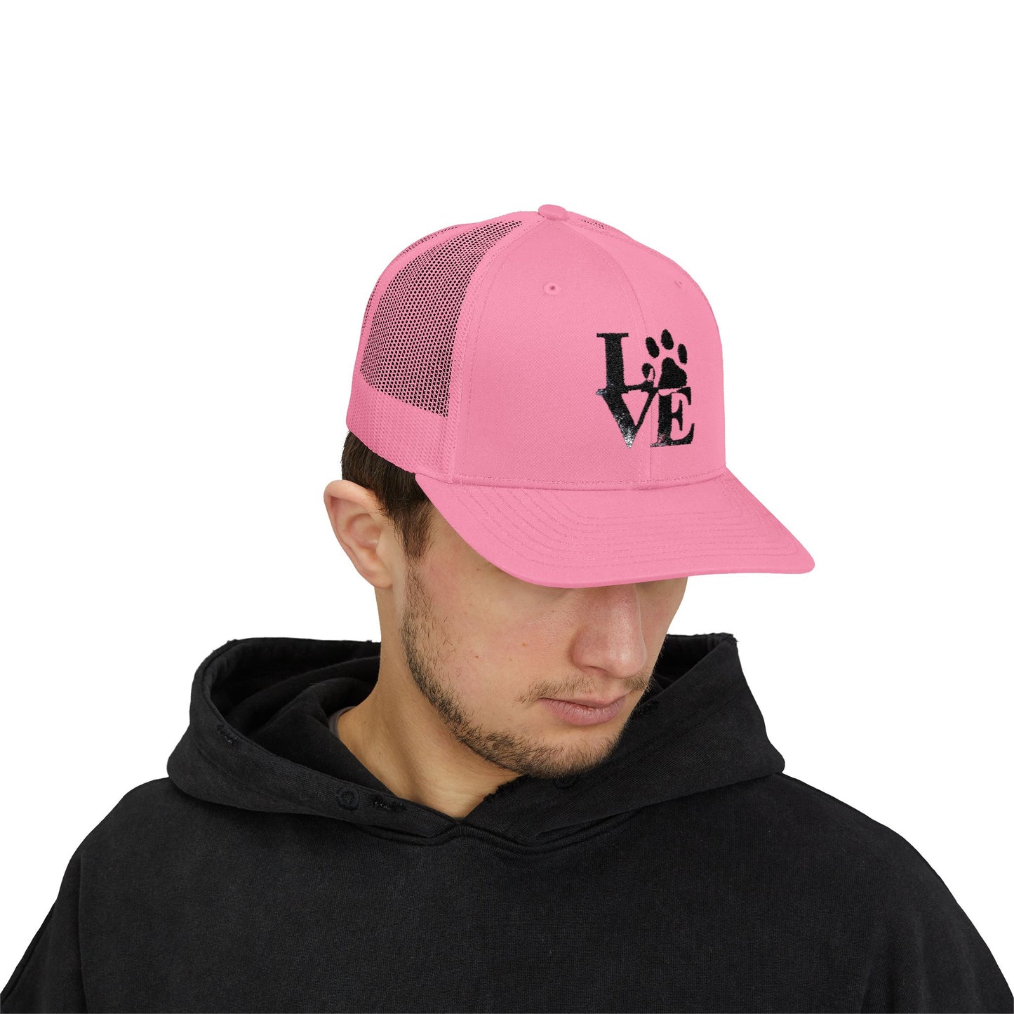 Love Paw Print Trucker Cap for Animal Lovers