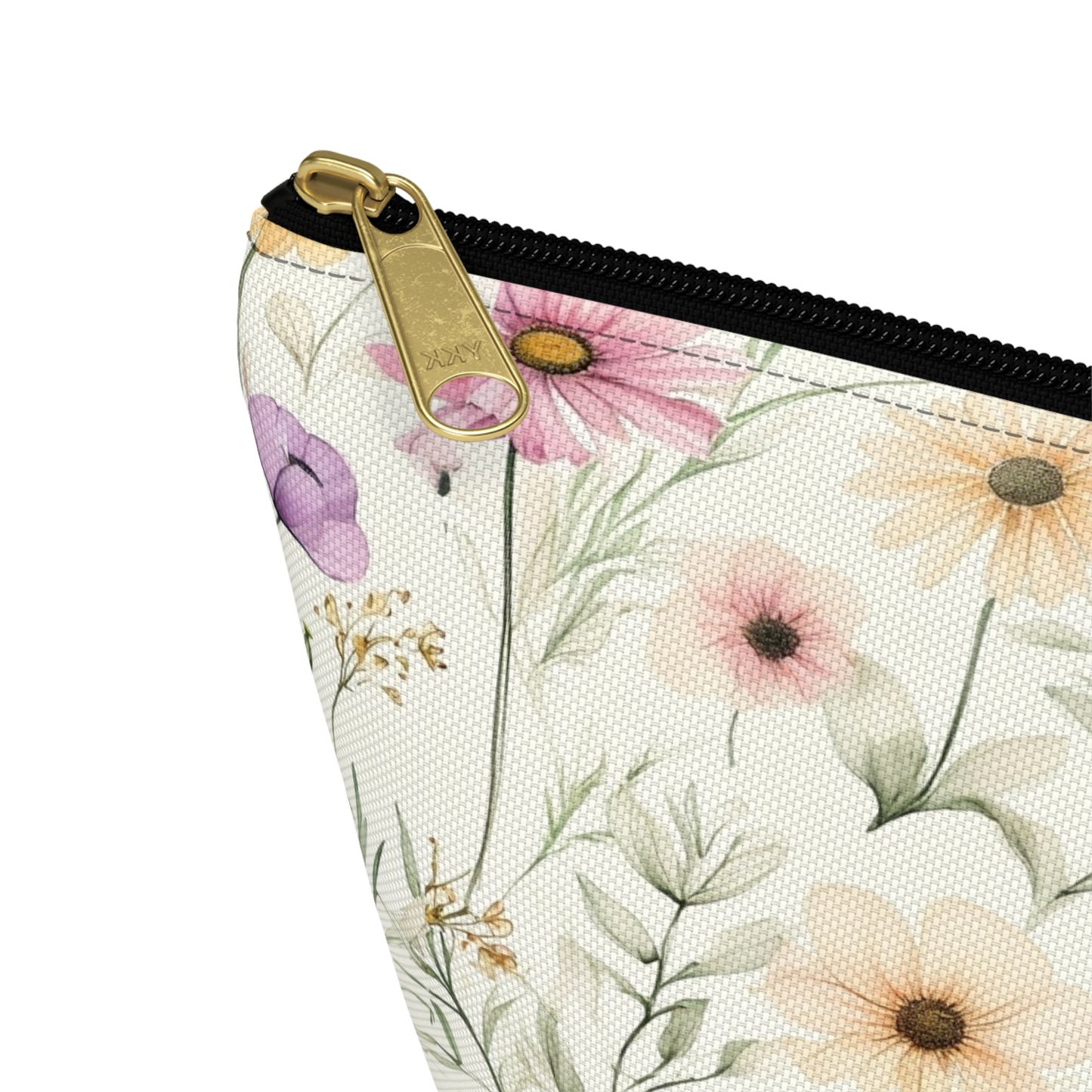Floral Spring Makeup Pouch — Watercolor Wildflower Accessory Bag