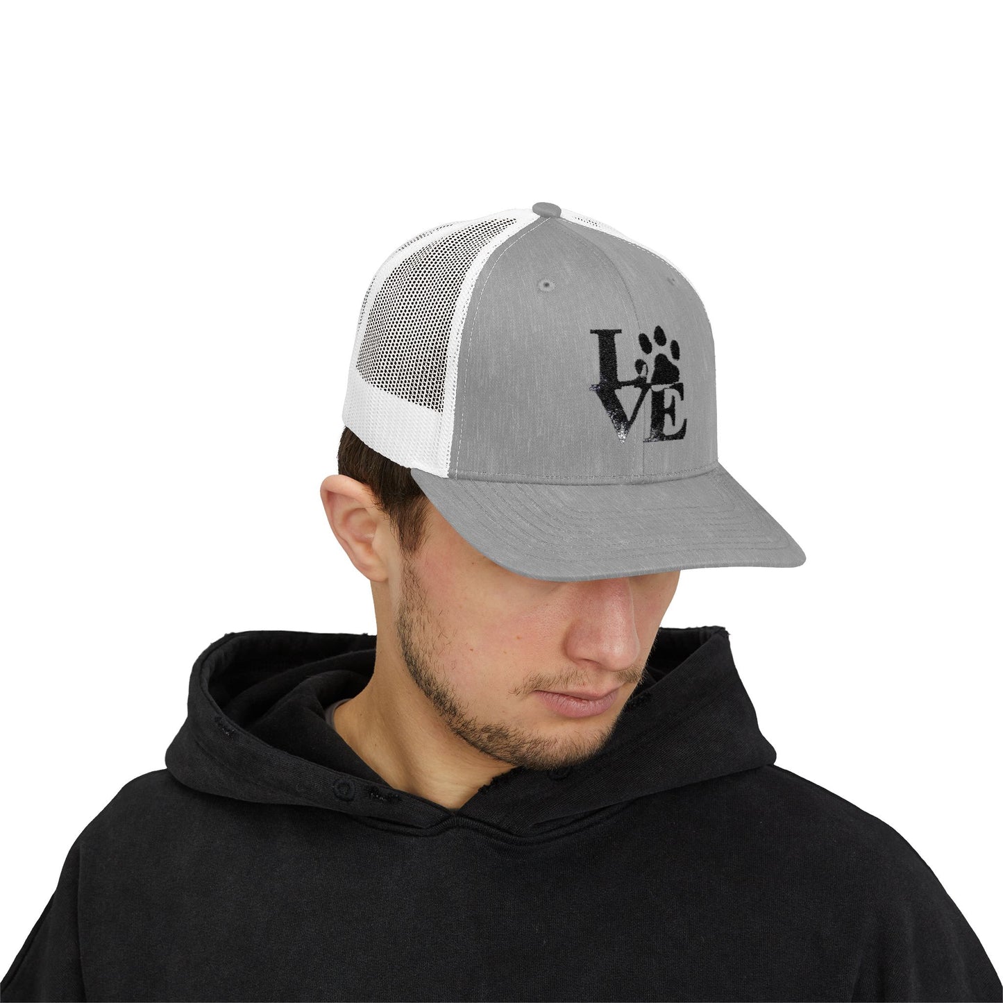 Love Paw Print Trucker Cap for Animal Lovers