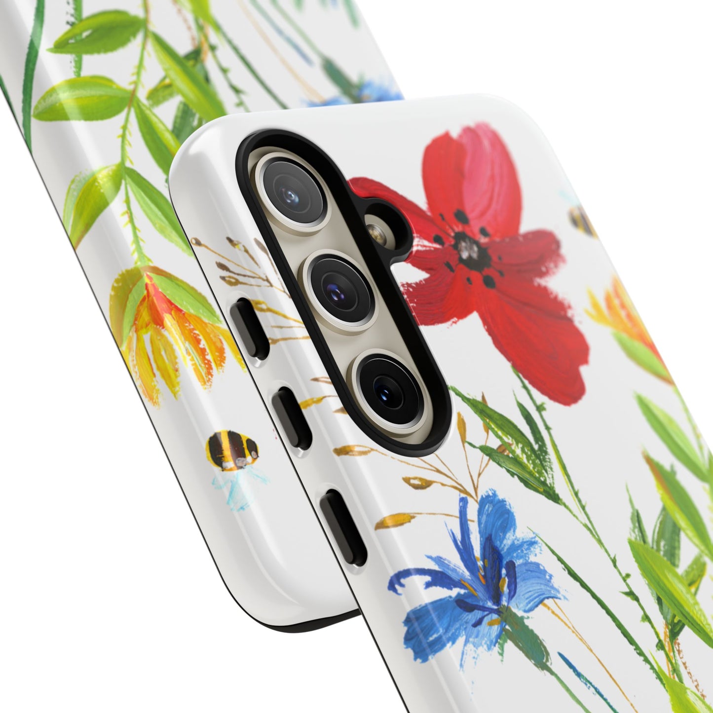 Floral Watercolor Tough Phone Case — Wildflower Bouquet Protective Cover