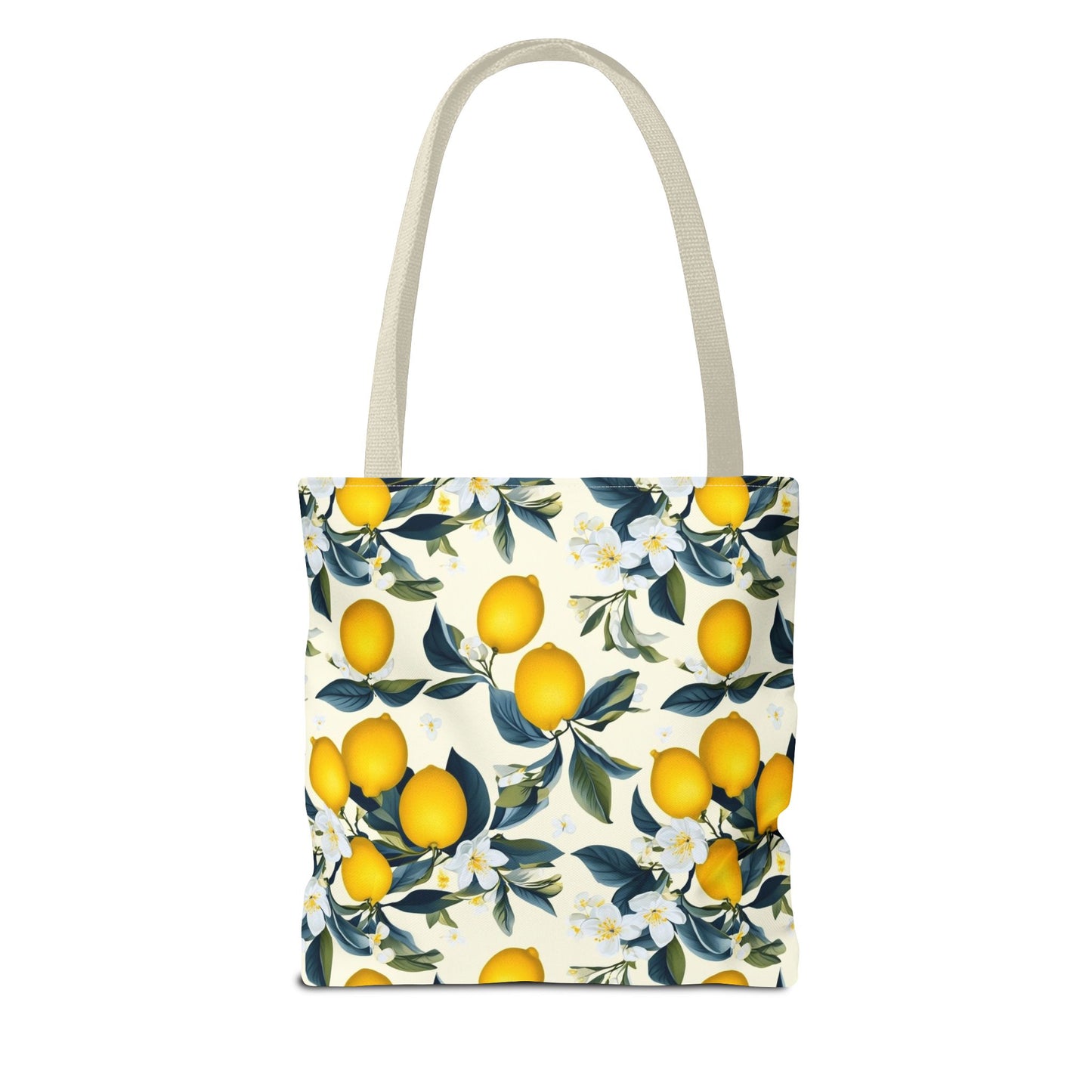 Lemon Blossom All-Over Print Tote Bag — Citrus Floral Market Bag