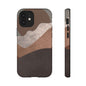 Abstract Earthtone Phone Case — Brown Layered Rugged Tough Case