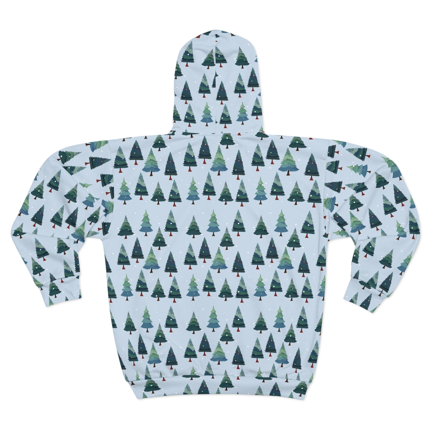 Cozy Forest Hoodie, Unisex Zip Hoodie, Tree Design, Winter Fashion, Christmas Gift, Outdoor Adventure Wear