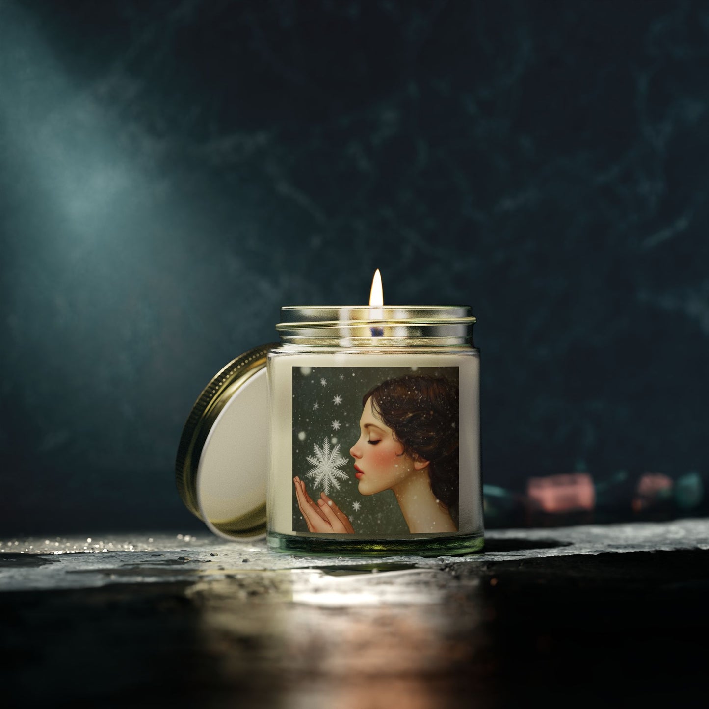 Coconut Apricot Scented Candle, Limited Edition Winter Candle, Decorative Home Fragrance, Gift for Her, Cozy Holiday Decor