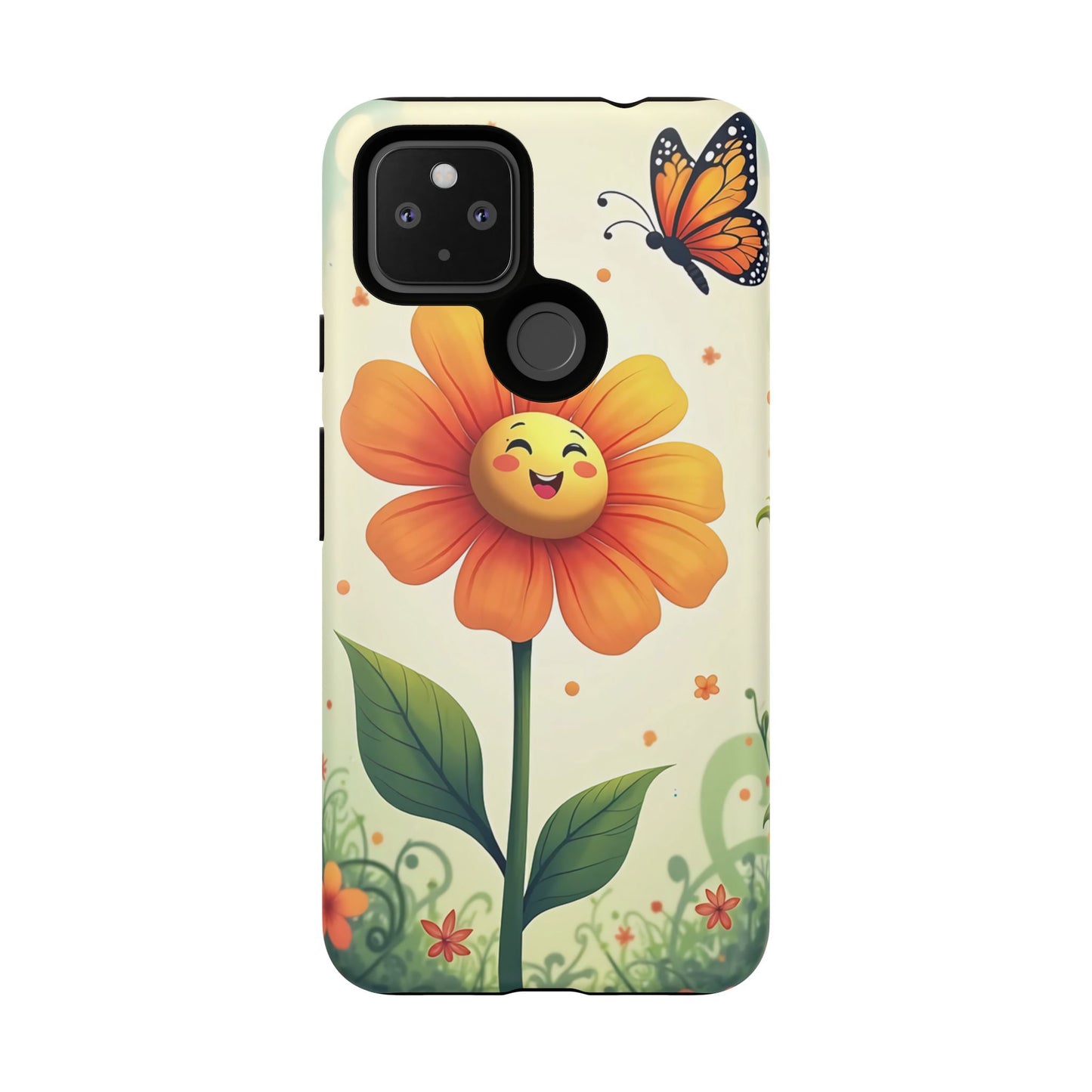 Floral Phone Case with Butterfly Design, Cute Flower Phone Cover for Nature Lovers, Eco-Friendly Gift, Spring Vibes, Birthday Present