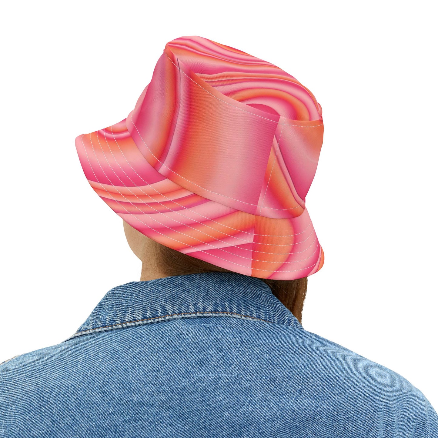 Pink Swirl Bucket Hat — Vibrant Retro Summer Sun Hat