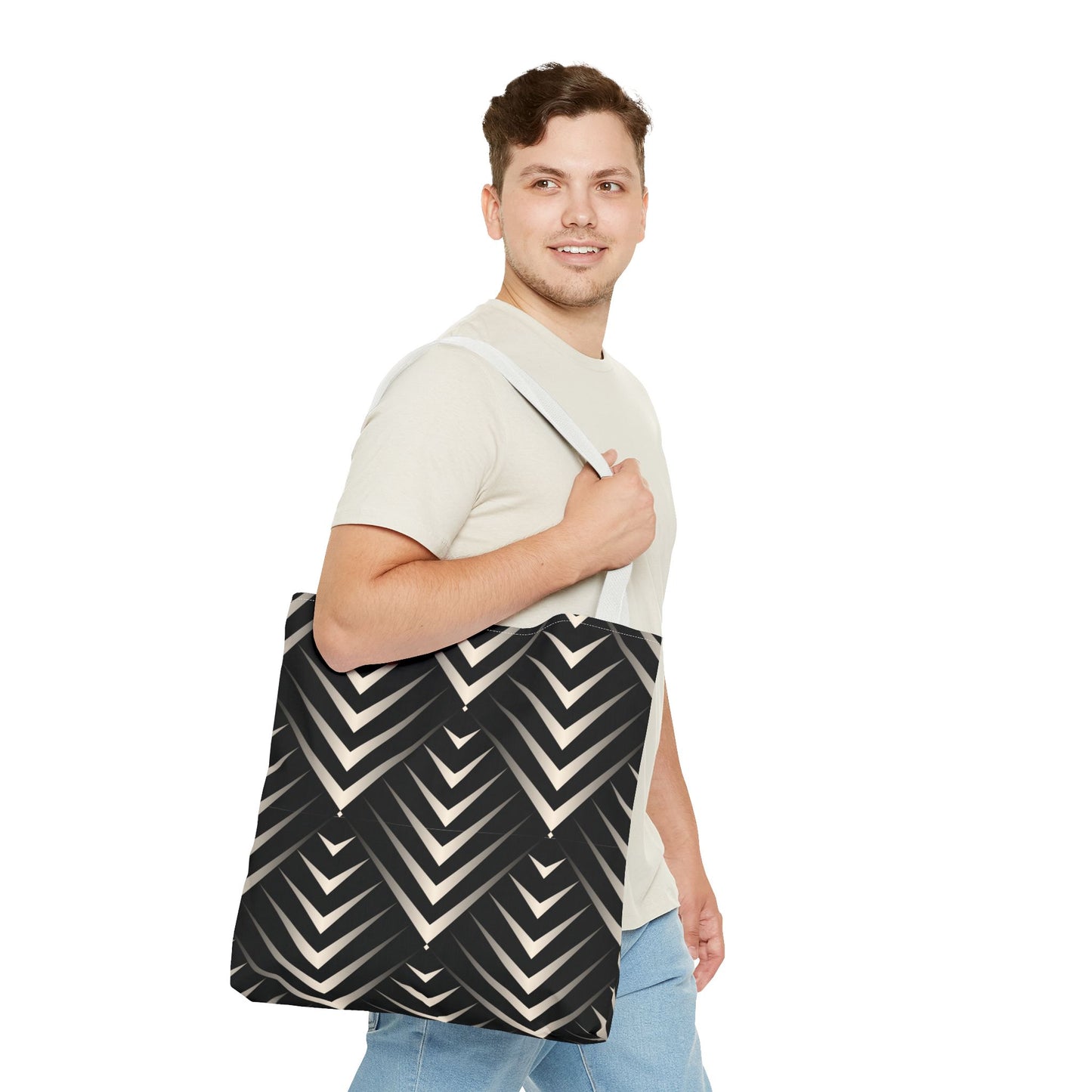 Chic Geometric Tote Bag, Stylish Everyday Bag, Reusable Shopping Tote, Eco-Friendly Gift, Fashion Accessory for All Occasions