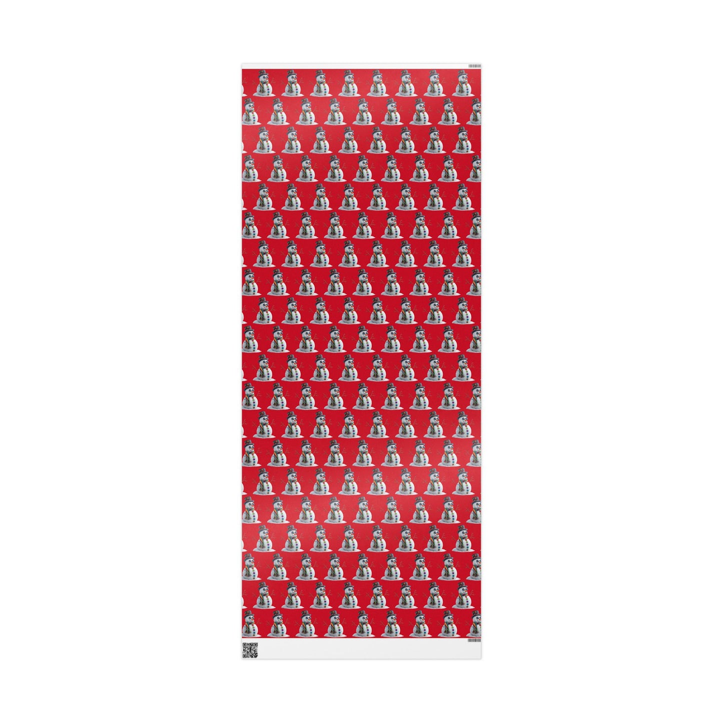 Red Snowman Wrapping Paper Roll – Festive Holiday Gift Wrap with Cute Snowmen Pattern
