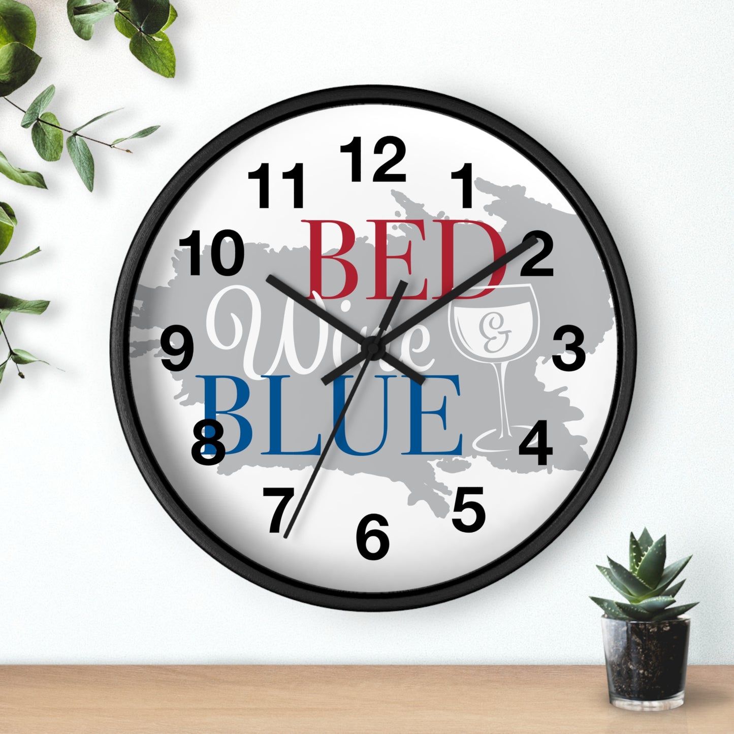 Patriotic Wall Clock - "Bed, White, and Blue" - Home Decor