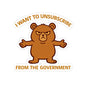 I Want to Unsubscribe from the Government Sticker — Funny Grumpy Bear Kiss-Cut Sticker