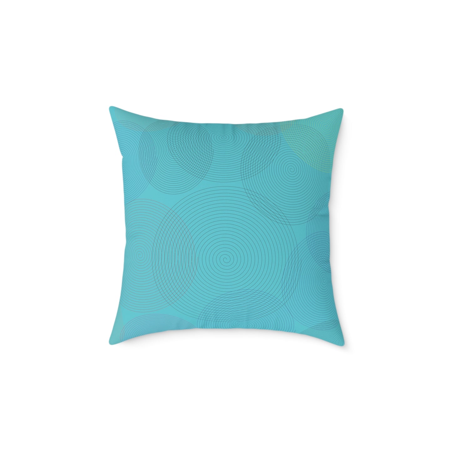 Turquoise Geometric Circle Accent Pillow — Modern Square Throw Pillow