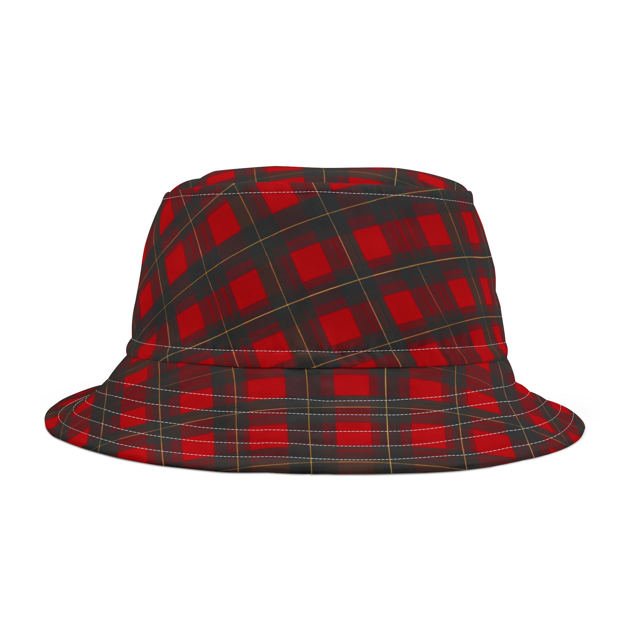 Red Plaid Bucket Hat - Classic Lumberjack Check