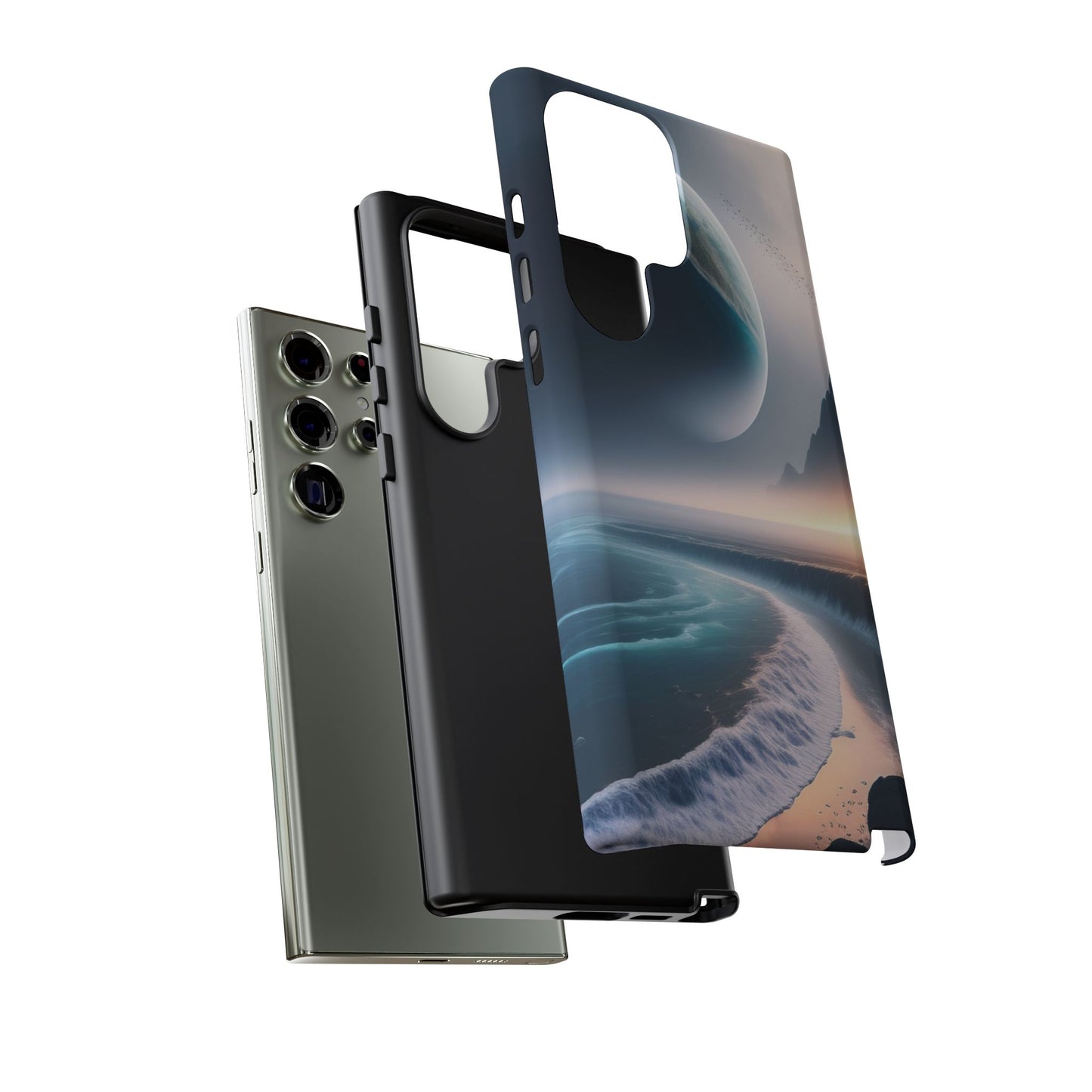 Galaxy Ocean Phone Case — Surreal Planet Beach Tough Case