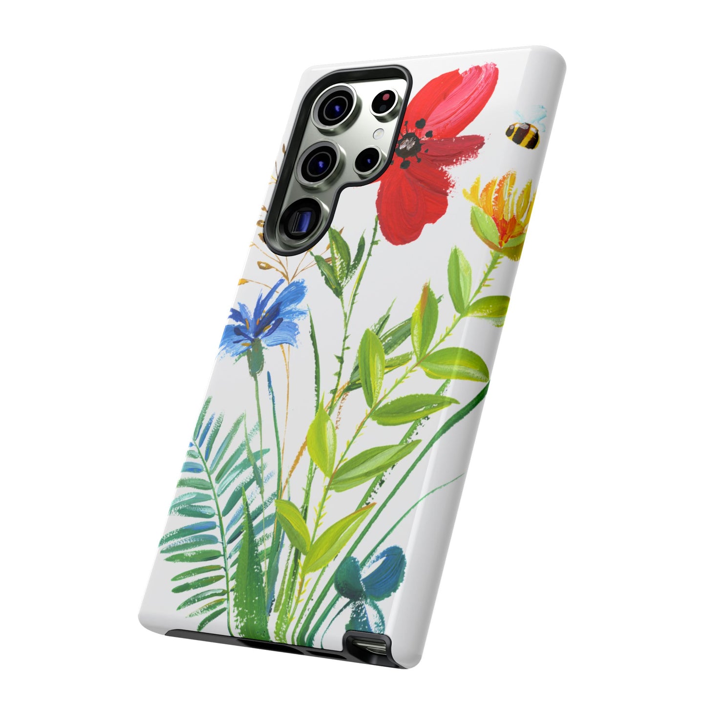 Floral Watercolor Tough Phone Case — Wildflower Bouquet Protective Cover