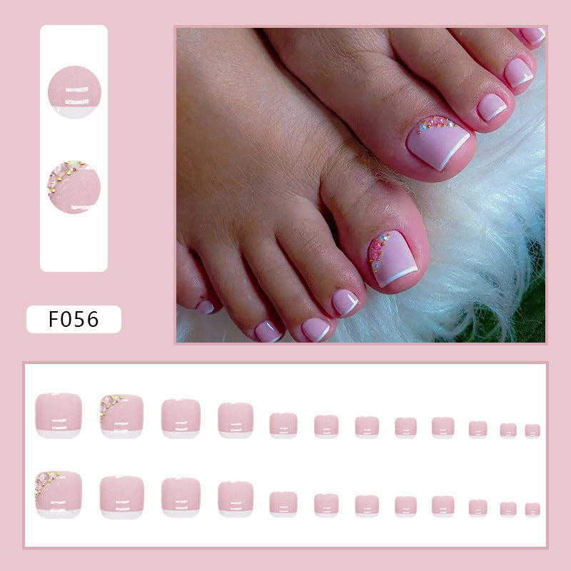 Pure desire French diamond flash ins wind sweet and cool hot girl press-on nails and Press-on toenails special – Image 17