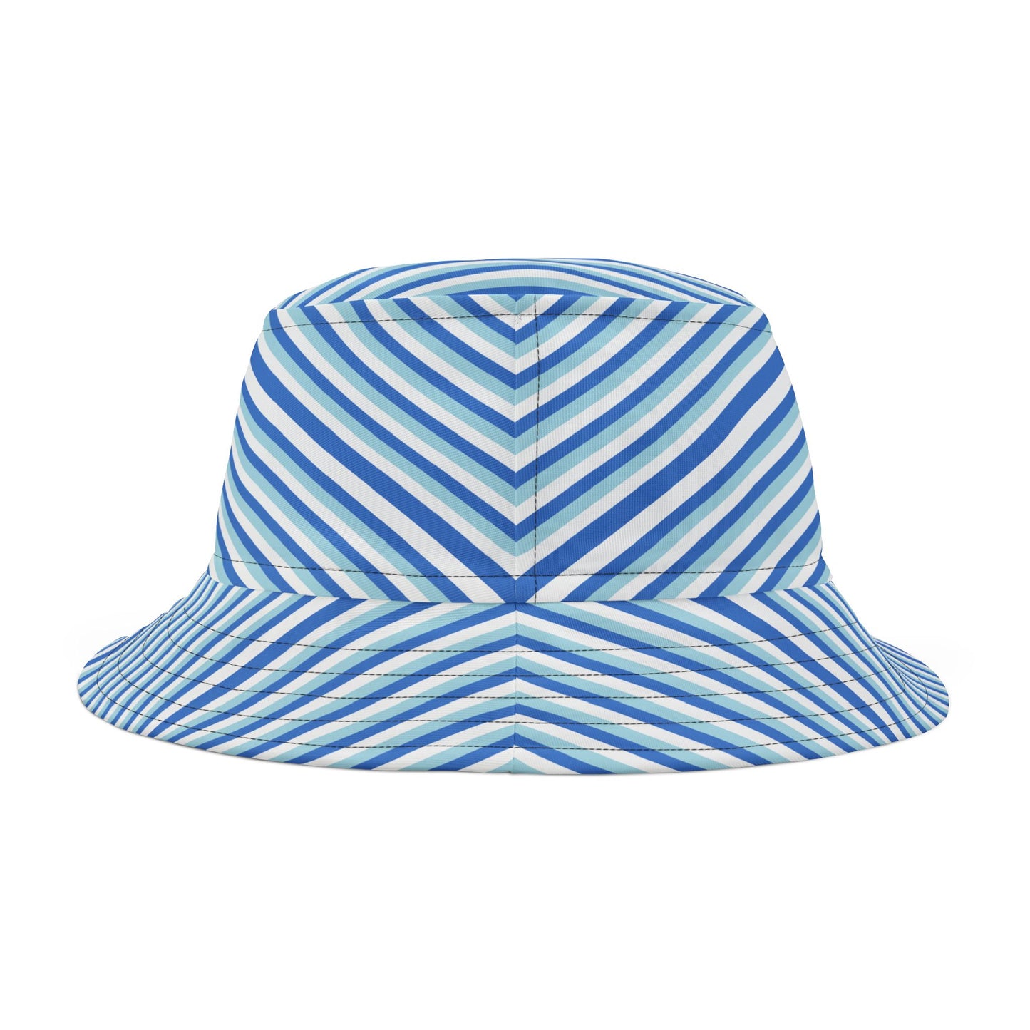 Blue Striped Bucket Hat — Nautical Summer Beach Sun Hat