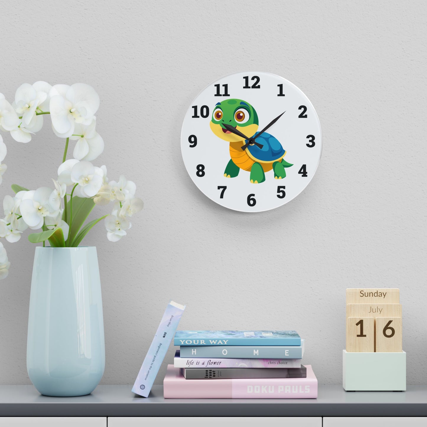 Cute Turtle Acrylic Wall Clock
